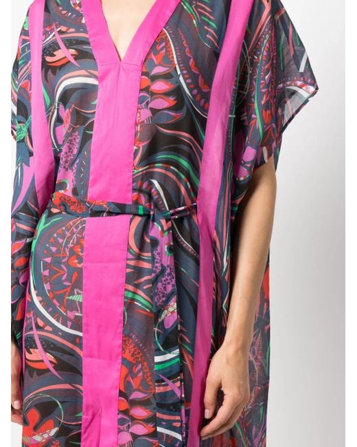 Vestido estilo caftán estampado Emilio Pucci de color Purple