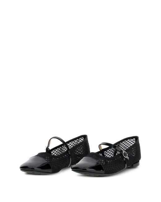Repetto Black Mesh-Panel Ballet Flats