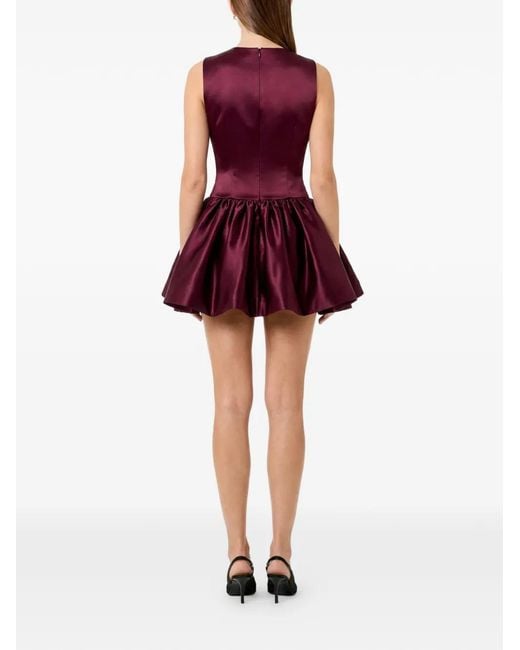 Nicholas Purple Karina Gathered Mini Dress