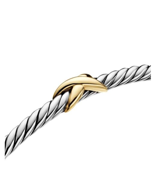 David Yurman White Micro Cable Flex Petite X Bracelet