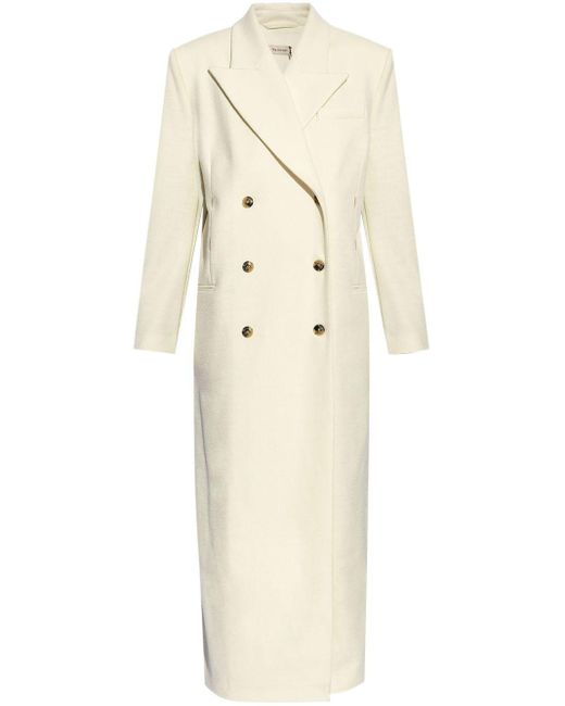 The Mannei Natural Double-breasted Wool Coat
