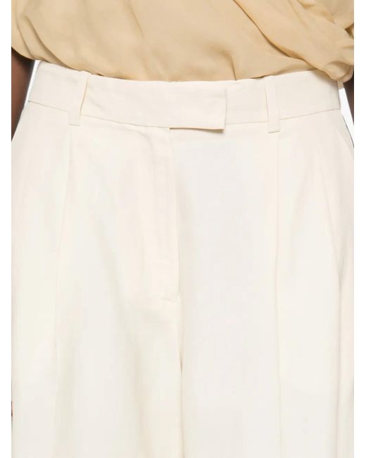 Liviana Conti White Pleated Straight-Leg Trousers