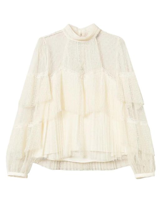 Twinset チュール ブラウス Natural
