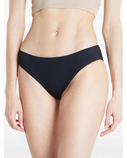 Roxy Blue Ribbed-Knit Bikini Bottoms