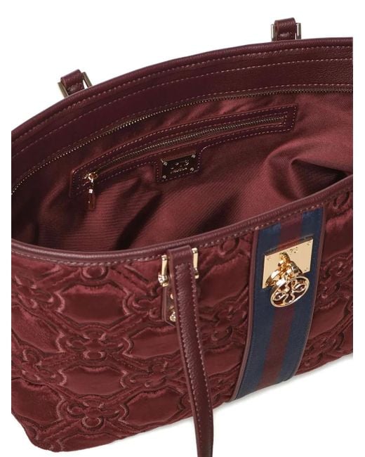 V73 Purple Cate Quilted-Effect Tote Bag