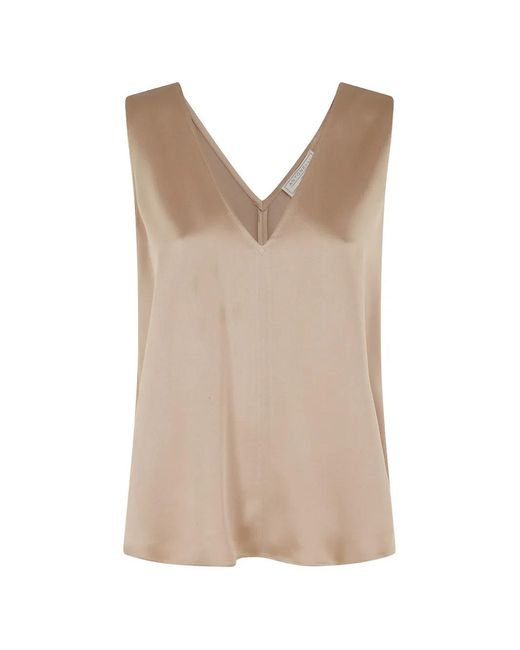 Antonelli Natural V-Neck Sleeveless Blouse