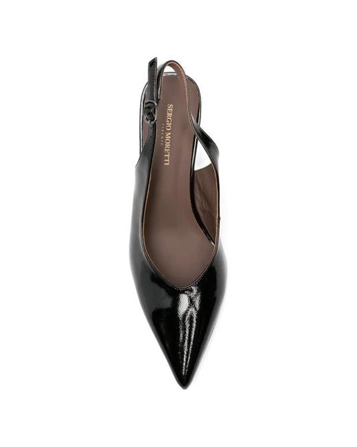 SERGIO MORETTI FIRENZE Black Pointed-Toe Pumps
