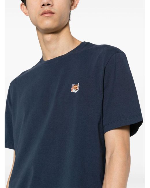 Camiseta con motivo Fox Maison Kitsuné de hombre de color Blue