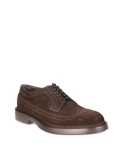 Doucal's Brown Coda Di Rondine Derby Shoes for men