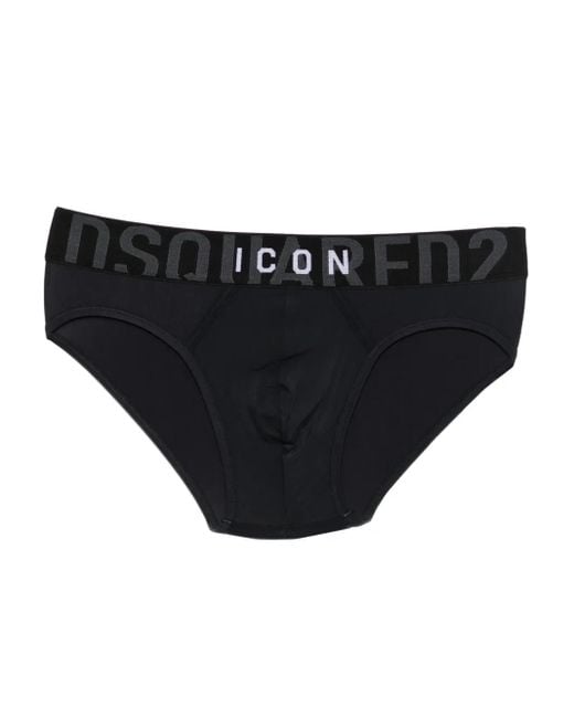 DSquared² Black Icon-Band Briefs for men