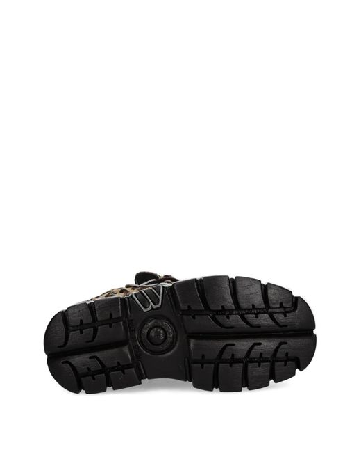 Zapatillas Con Plataforma Y Estampado De Leopardo New Rock de color Black