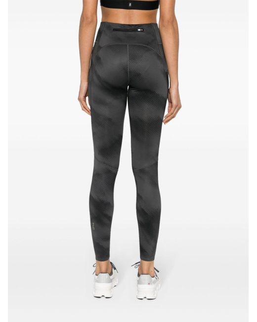 On Shoes Gray Graphic-print Performance leggings