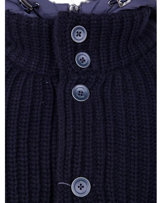 Herno Blue Wool Bomber Jacket for men