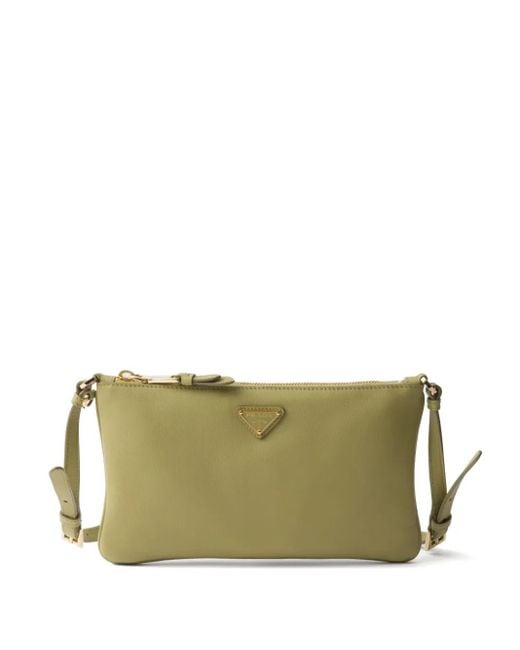 Prada レザーショルダーバッグ Green