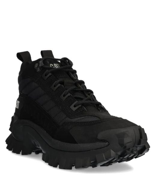Caterpillar Black Lace-Up Ridged-Sole Sneakers