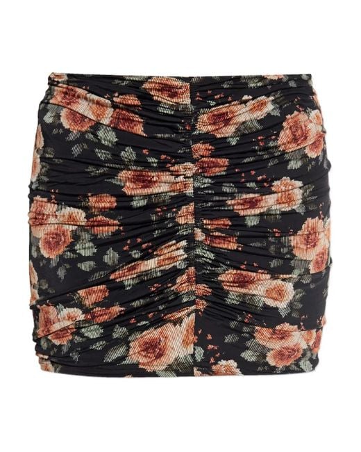 Falda fruncida con motivo floral IRO de color Black