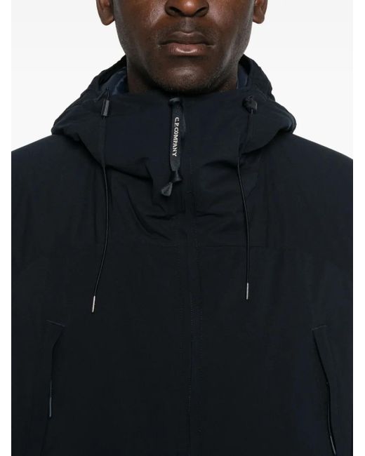 C P Company Black Pro-Tek Hooded Zip-Fastening Jacket for men