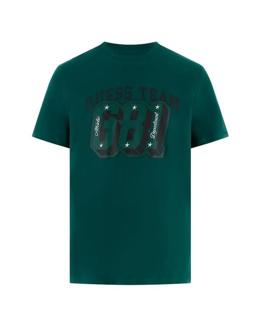 Guess Green Graphic-Print T-Shirt for men