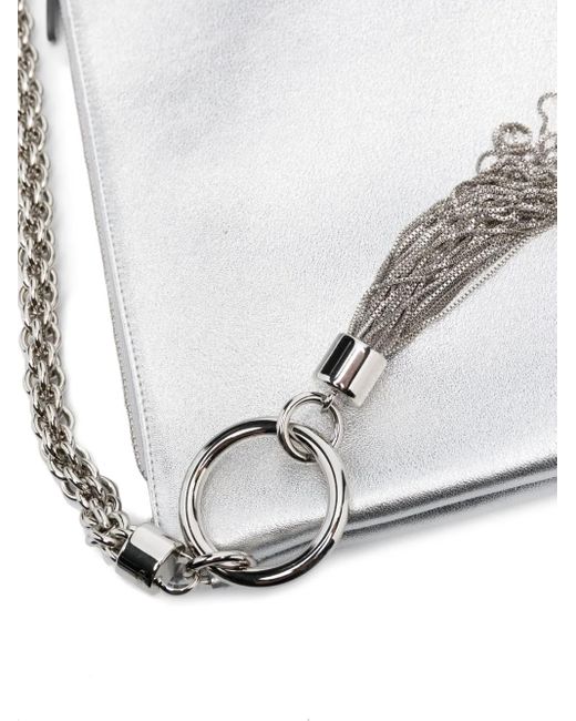 Jimmy Choo Gray Callie Metallic Clutch Bag