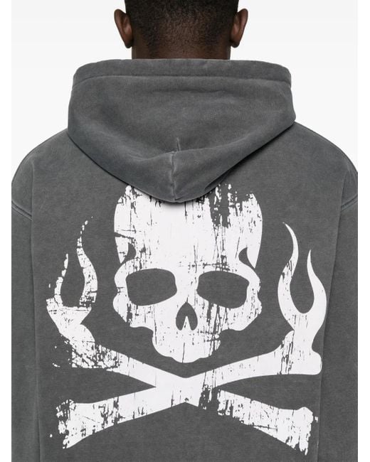 Vision Of Super Gray Embroidered-Logo Sweatshirt for men