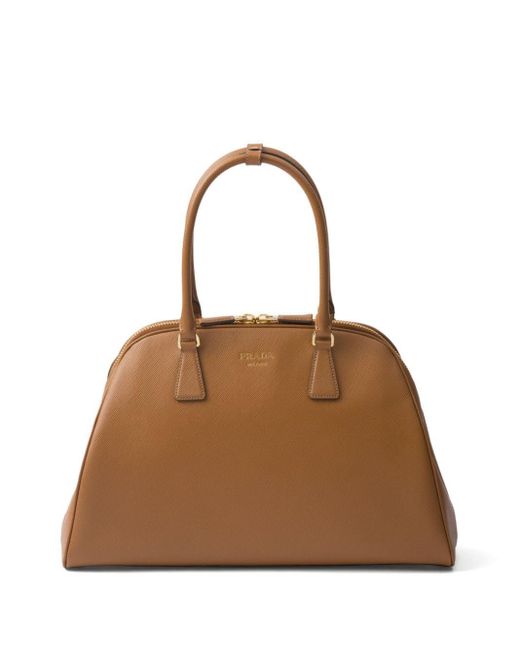 Prada Brown Large Saffiano-leather Tote Bag