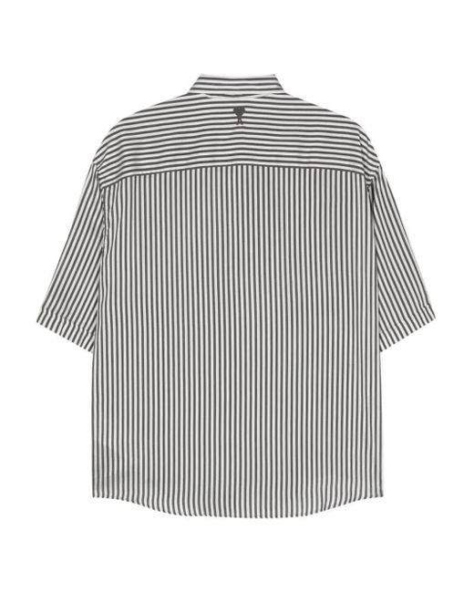 AMI Gray Striped Bowling Shirt for men