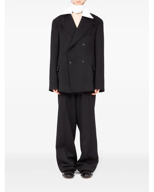 Maison Margiela Black Double-Breasted Wool Blazer for men