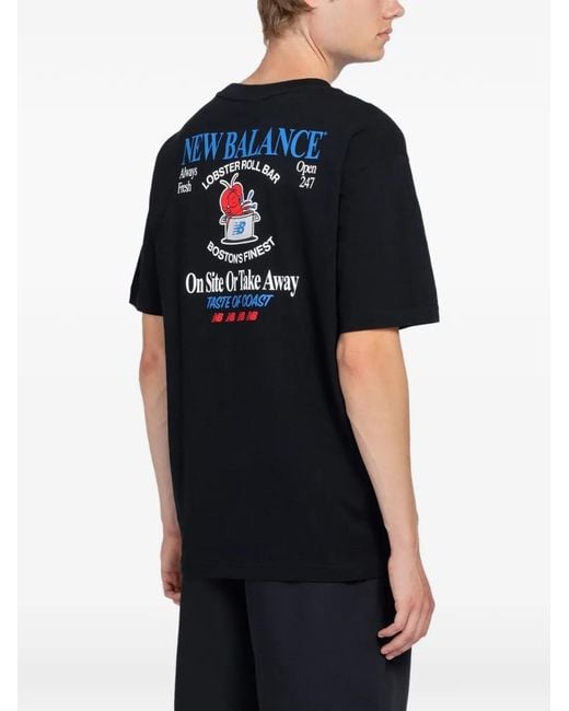 New Balance Black Lobster Roll Cotton T-Shirt for men