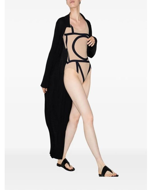 Totême Black Monogram Swimsuit