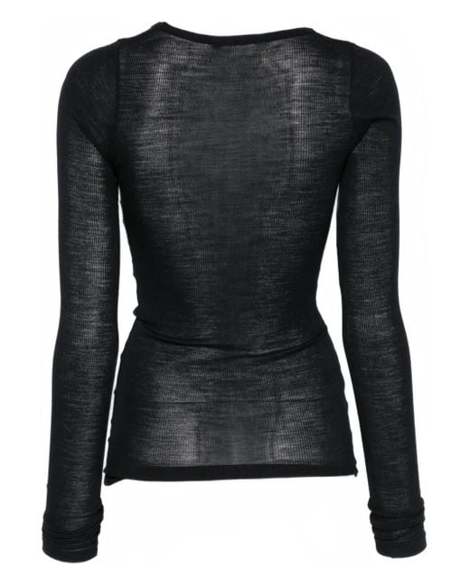 Auralee Black Ribbed Top