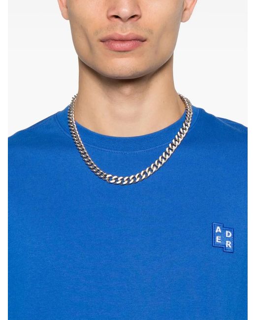 Adererror Blue Logo-Patch T-Shirt for men