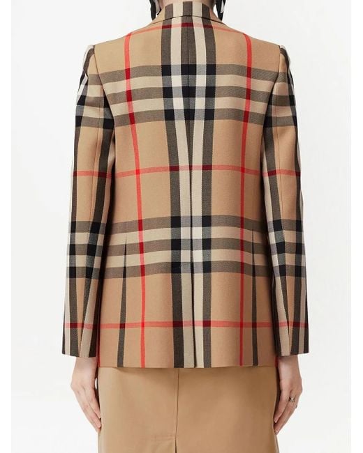 Blazer À Carreaux En Jacquard Burberry en coloris Brown