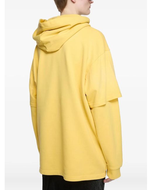 Acne Yellow Logo Print Hoodie