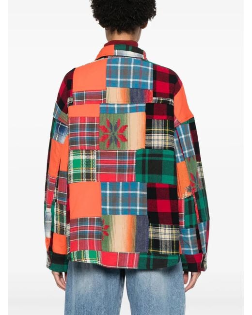 Polo Ralph Lauren Red Patchwork Long Sleeve Button Down