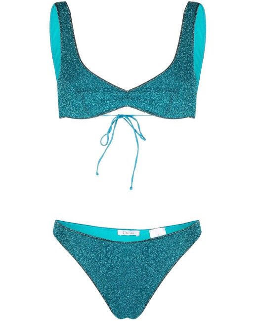 Oséree Synthetic Blue Lumiere Glitter Bikini Lyst Canada
