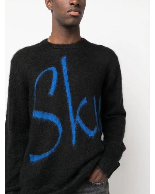 BLUE SKY INN Blue Logo Wool Blend Sweater for men
