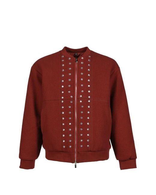 The Edge of Earth™ Red Barilouche Crystal-Embellished Quilted Jacket for men