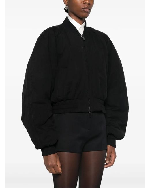 ANDAMANE Black Padded Bomber Jacket