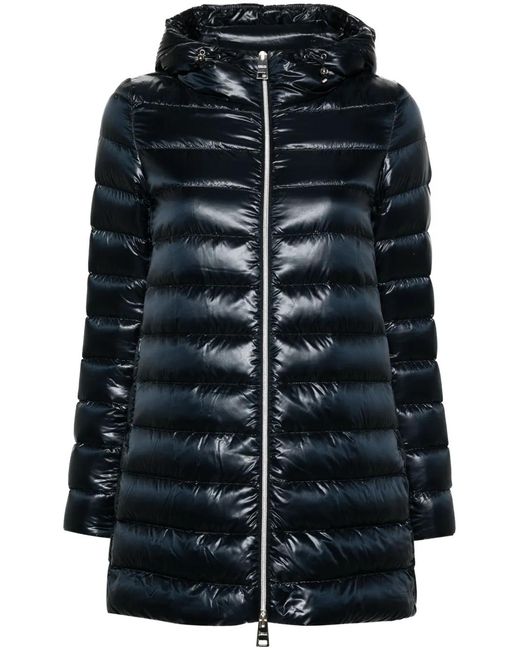 Herno Black Hooded Puffer Coat