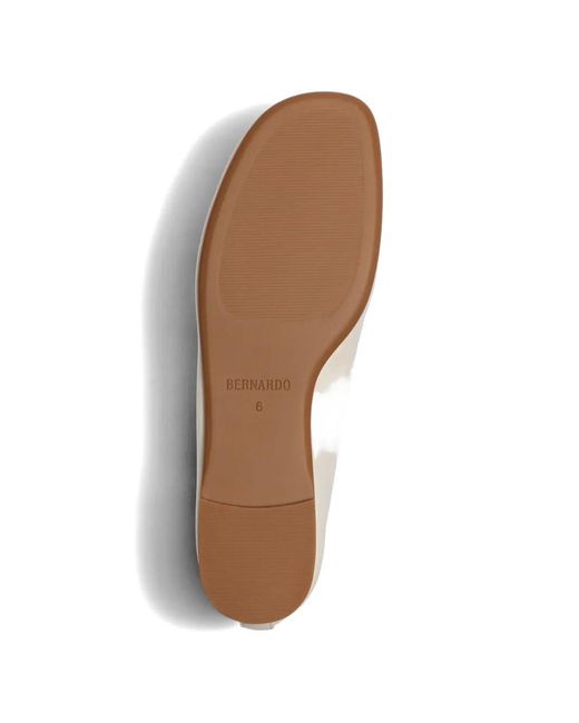 Bernardo White Meredith Round-Toe Ballet Flats