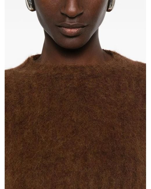 Uma Wang Brown Brushed Crew Neck Sweater