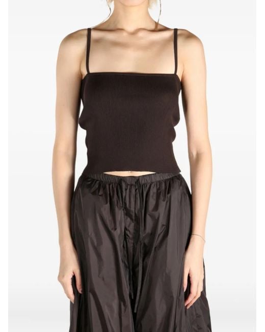 Amomento Black Ribbed Top