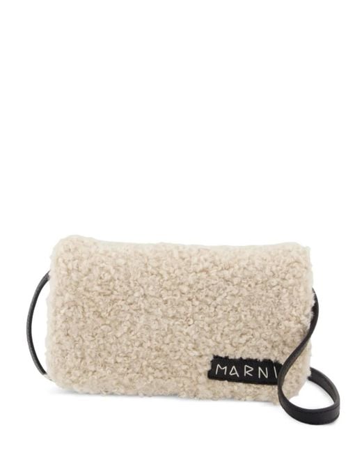 Marni Natural Faux-Shearling Crossbody Bag