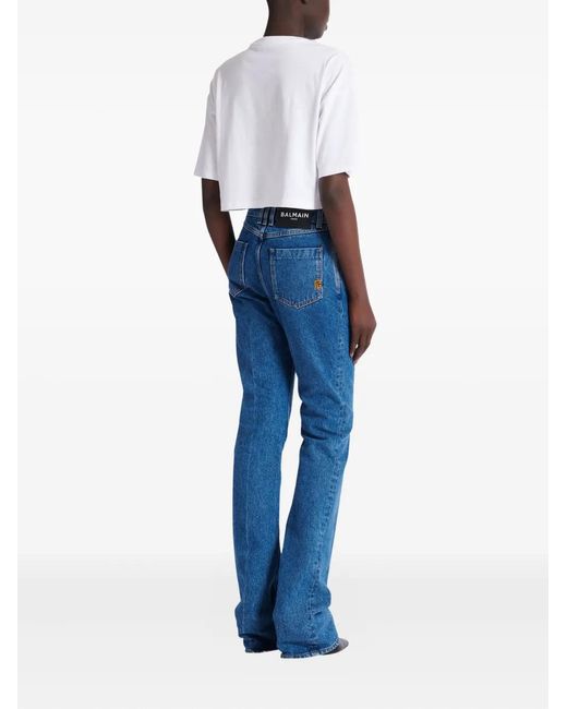 Balmain Blue Straight-Leg Jeans