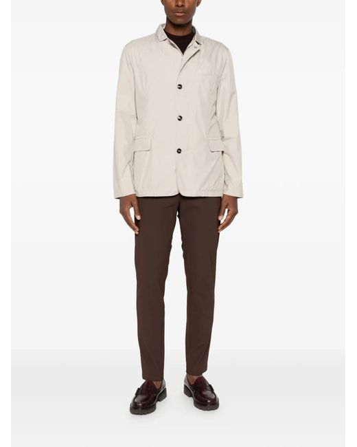 Heskimo White Buttoned Flap-Pocket Jacket for men