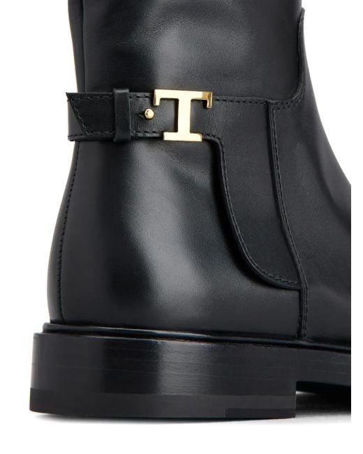 Tod's Black T-Timeless Leather Ankle Boots