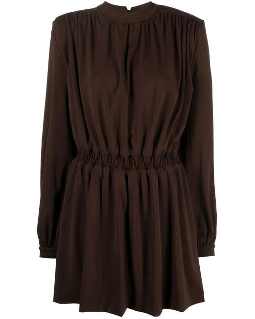 FEDERICA TOSI Brown Gathered-Detail Mini Dress