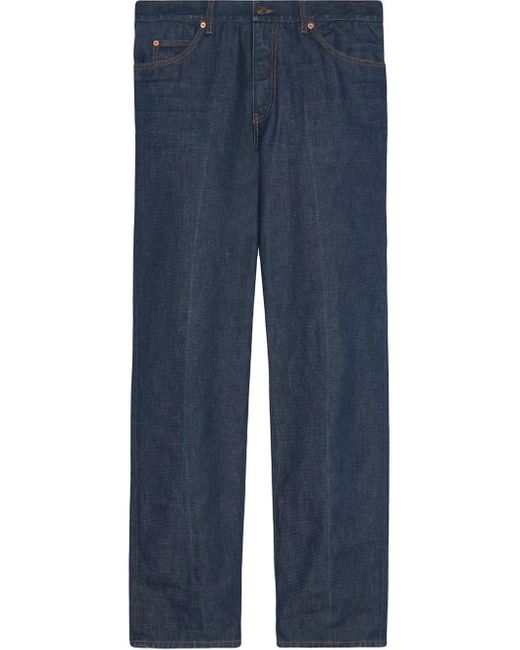 Vaqueros Rectos Con Efecto De Lavado Ecológico Gucci de hombre de color Blue