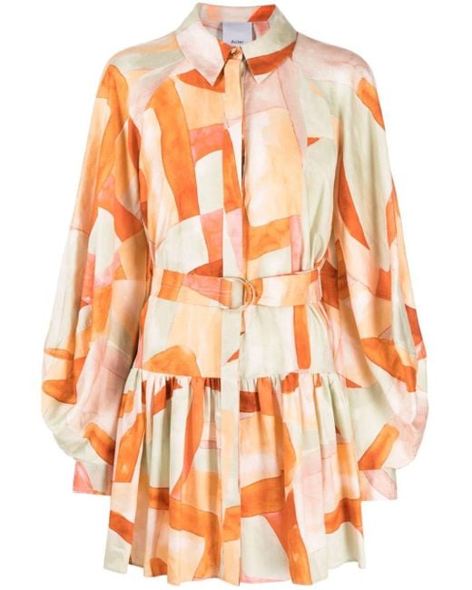 Acler Mcleod Mini-jurk Met Print in het Orange