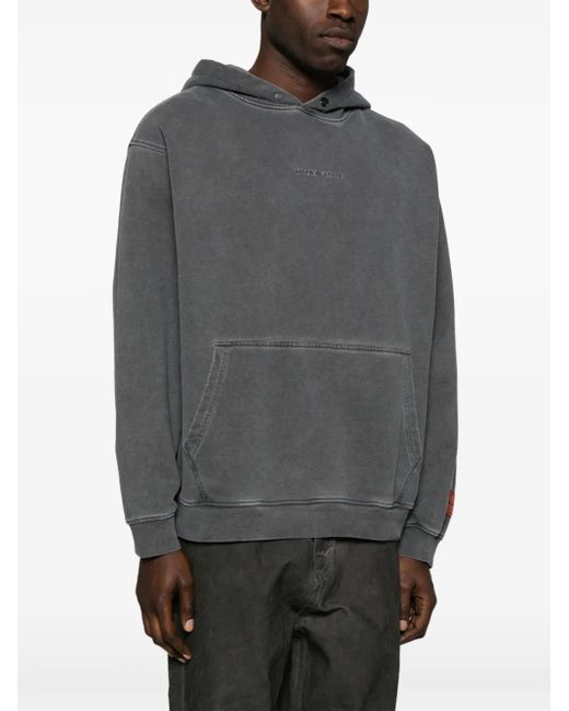Vision Of Super Gray Embroidered-Logo Sweatshirt for men